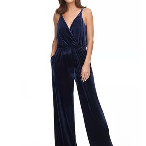 NWT Vince Camero Velvet Wide Leg Jumpsuit in Navy